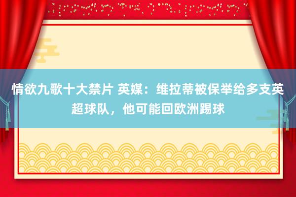 情欲九歌十大禁片 英媒:维拉蒂被保举给多支英超球队,他可能回欧洲踢球