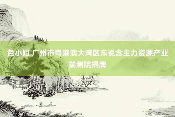 色小姐 广州市粤港澳大湾区东说念主力资源产业揣测院揭牌