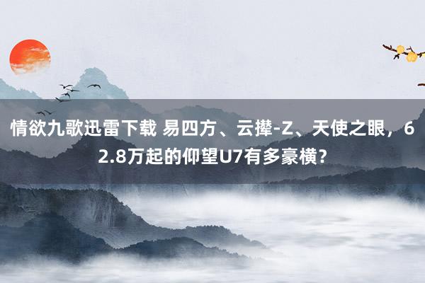 情欲九歌迅雷下载 易四方、云撵-Z、天使之眼，62.8万起的仰望U7有多豪横？