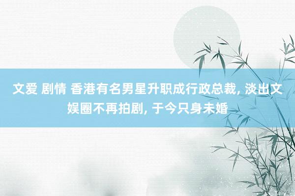 文爱 剧情 香港有名男星升职成行政总裁， 淡出文娱圈不再拍剧， 于今只身未婚